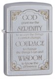 Зажигалка ZIPPO Serenity, латунь с покрытием Satin Chrome™, серебристый, матовая, 36х12x56 мм