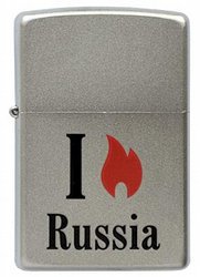 Зажигалка ZIPPO Flame Russia Satin Chrome, латунь с ник.-хром. покрыт.,сереб.,матовая, 36х56х12мм - Зажигалки - цена и заказ в Москве и Санкт-Петербурге, интернет-магазин ZaUglom